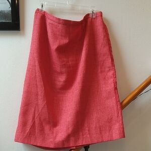 Leslie Fay Coral-Red A-Line Skirt